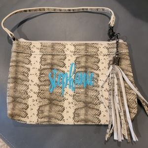 NWT Stephanie Snake Skin Clutch Bag by Initial Outfitters